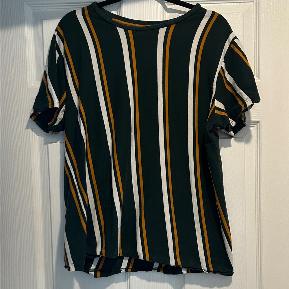 Striped Green and Yellow Men’s T-shirt Top